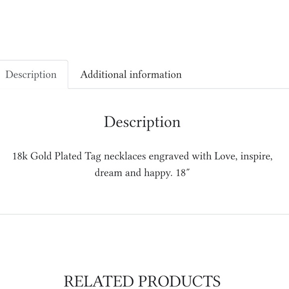 NWT Jook And Nona “Love” Tag necklace, 18 k Gold Plated - Picture 5 of 10